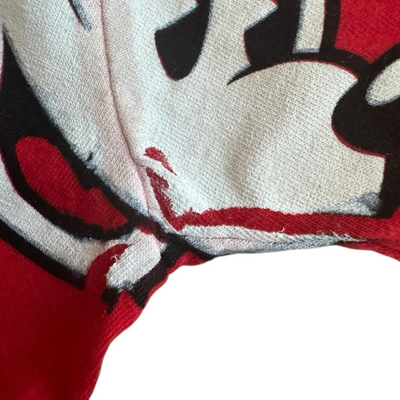 Disney Red Micky Mouse All Over Face Print Short Sleeve T-Shirt XL - Picture 7 of 7